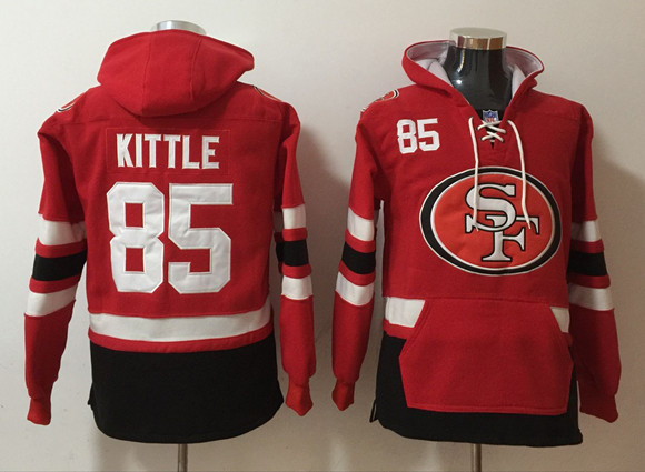 Men's San Francisco 49ers #85 George Kittle Red Ageless Must-Have Lace-Up Pullover Hoodie